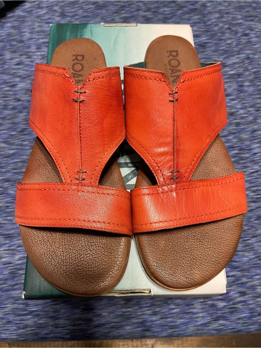 Roan Red Leather Slide Sandals